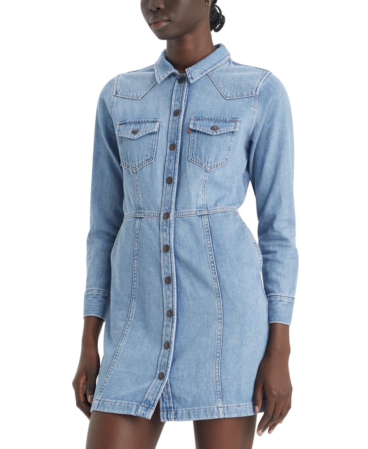 Women's Flynn Western Cotton Denim Dress Product Image