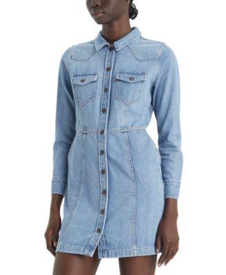 Womens Levis Flynn Western Mini Dress Coastal Green Product Image