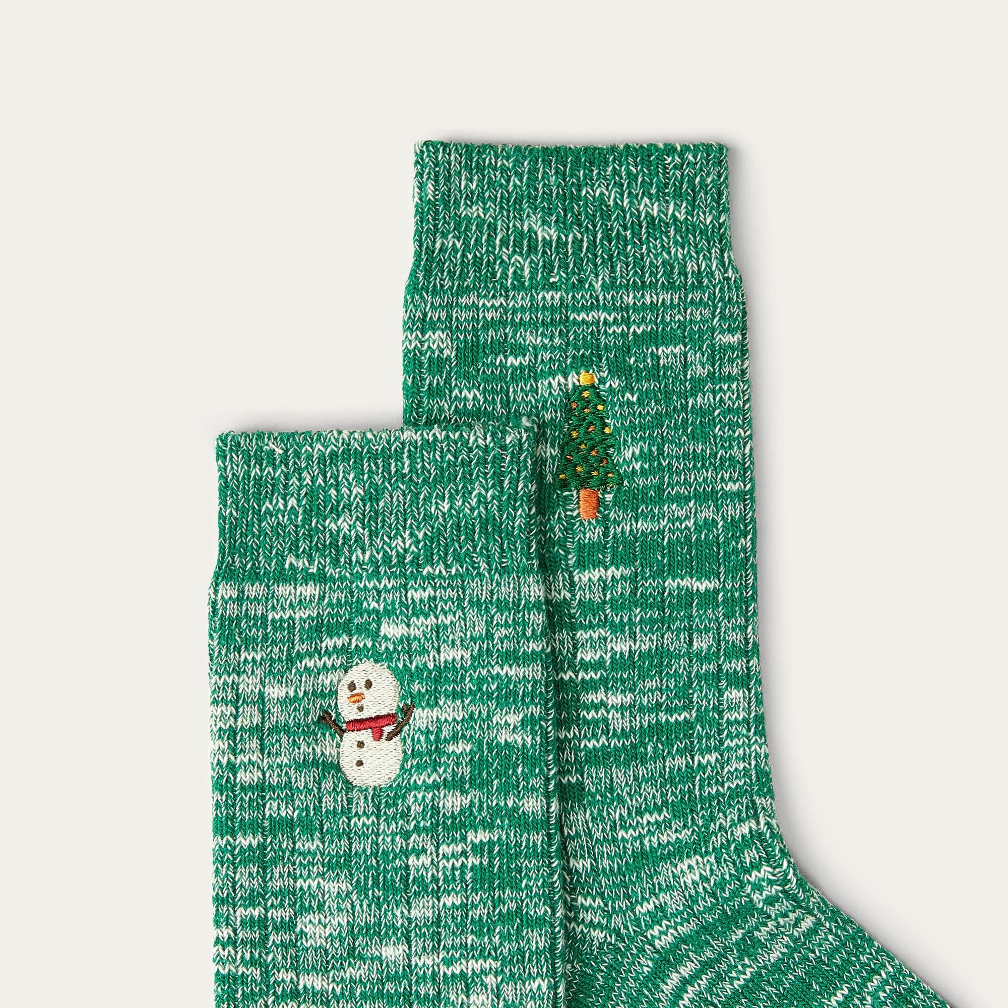 2 Pairs Holiday Socks - Snowman & Tree Product Image