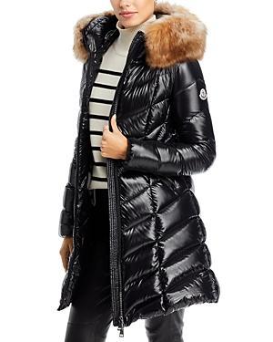 Moncler Marre Quilted Down Coat with Removable Genuine Shearling Trim Product Image