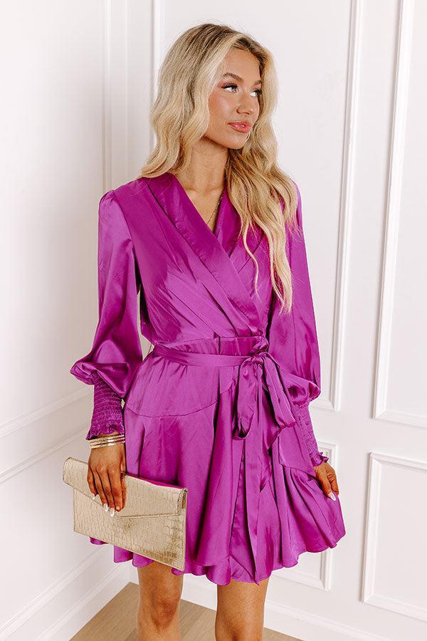 First Class Ticket Satin Dress In Orchid Product Image