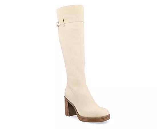 Journee Collection Tru Comfort Foam Letice Womens Knee-High Boots Ivory Product Image