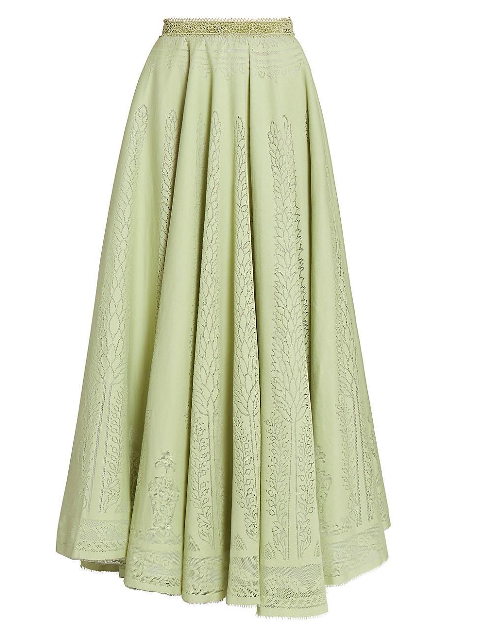 Womens Cotton-Blend Pointelle Maxi Skirt Product Image