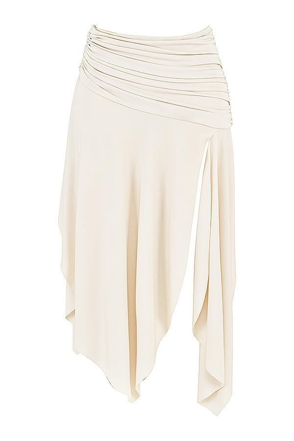 Kaira Off White Draped Midi Skirt Product Image