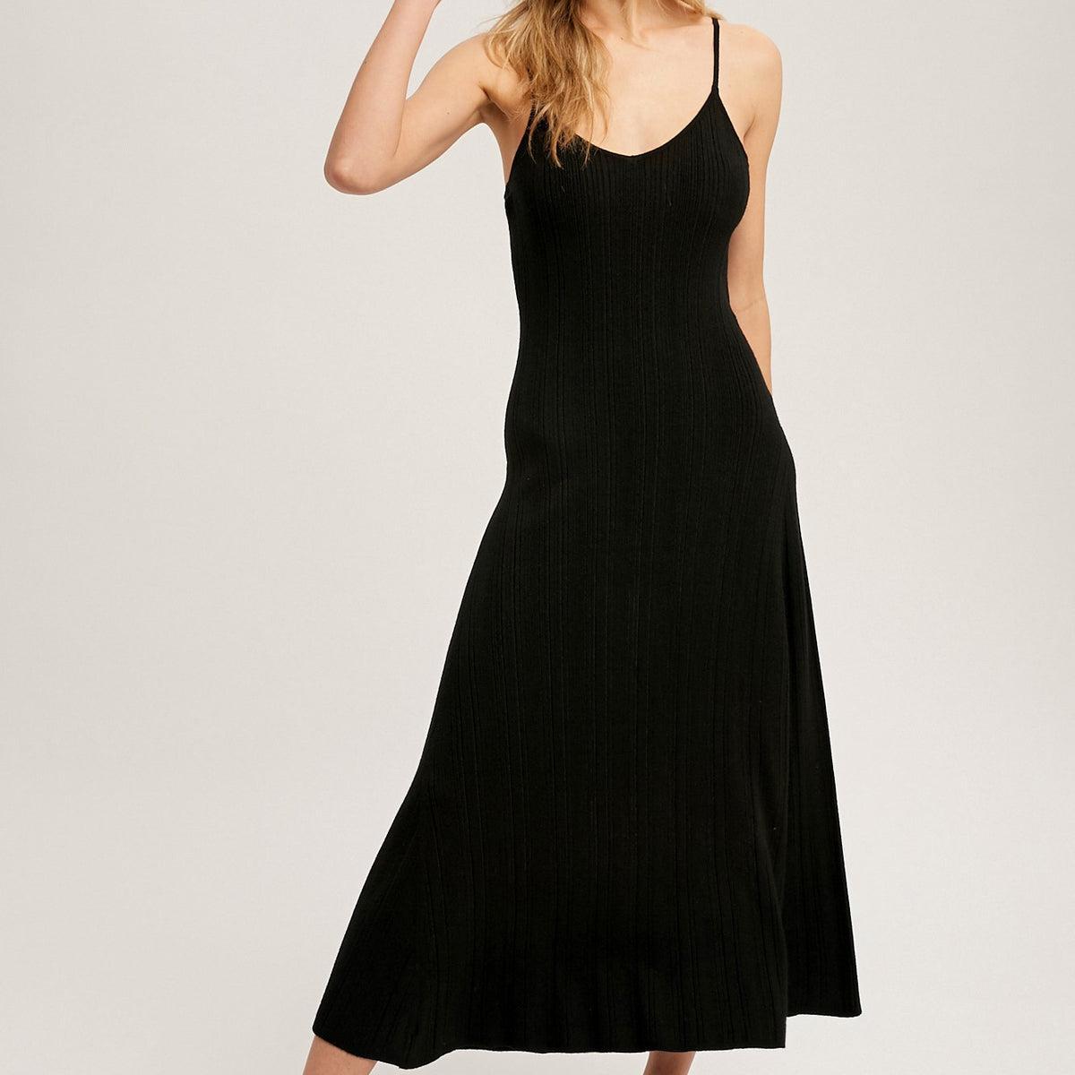 Ribbed Flounce Sweater Dress Product Image