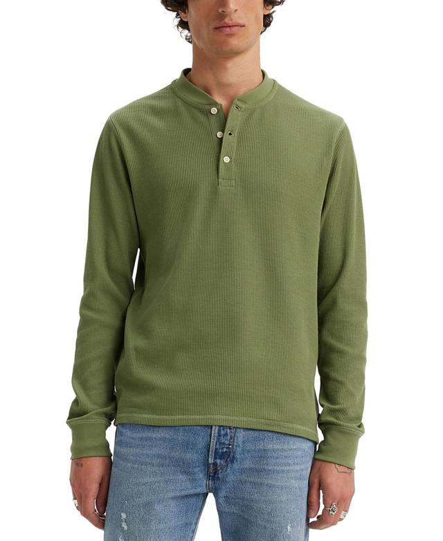 Levis Mens Long-Sleeve Thermal Henley Shirt Product Image