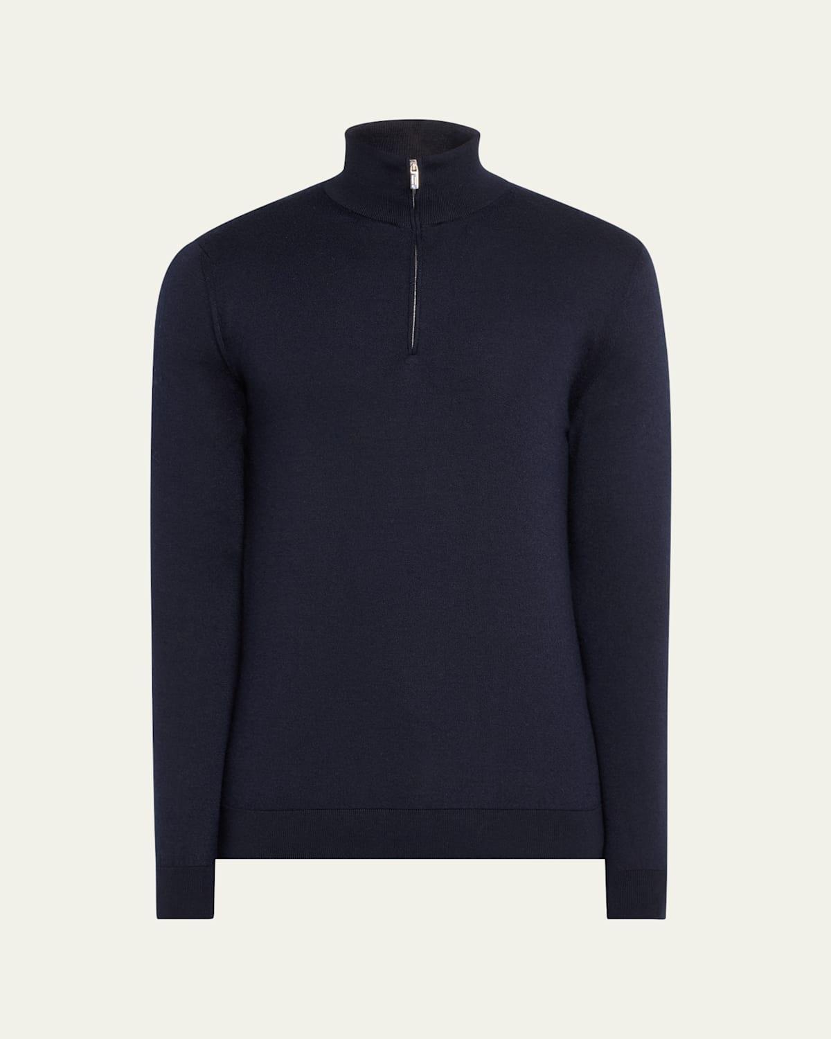 Mens Cashmere Pique Half-Zip Sweater Product Image