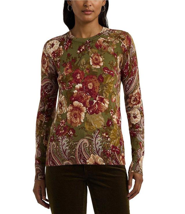 Lauren Ralph Lauren Shavonne Floral Crew Neck Long Sleeve Sweater Product Image