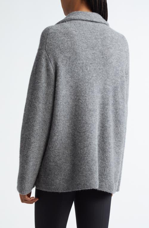 VINCE Spread Collar Cardigan In Medium Heather Grey Product Image