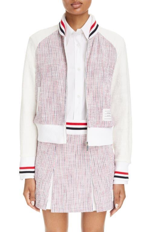 Thom Browne RWB Stripe Tweed Bomber Jacket Product Image