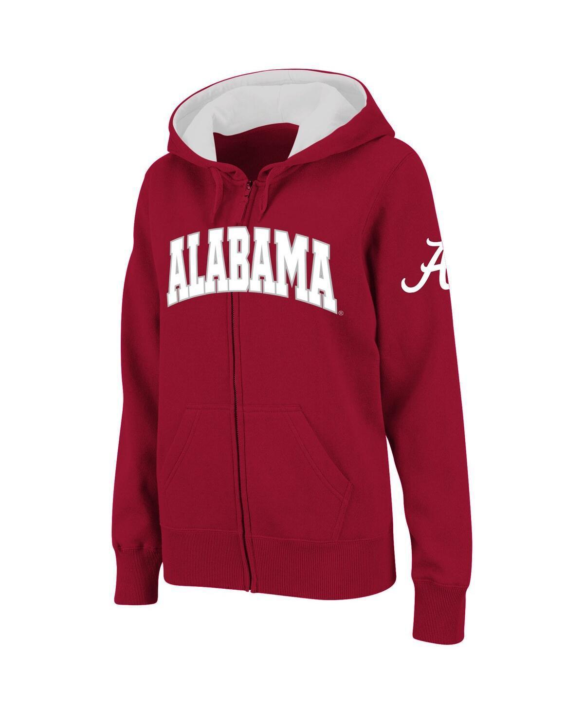 Womens Stadium Athletic Crimson Alabama Crimson Tide Arched Name Full-Zip Hoodie Product Image