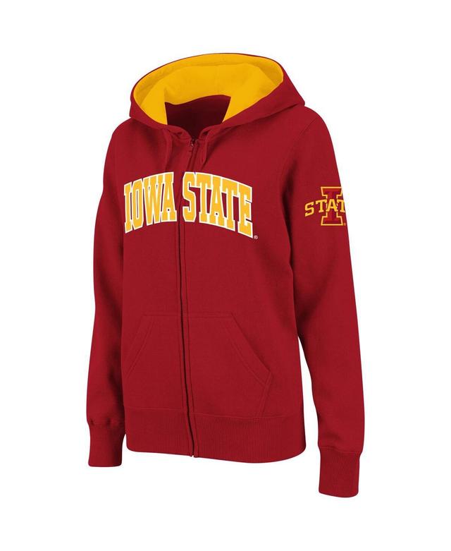 Womens Stadium Athletic Cardinal Iowa State Cyclones Arched Name Full-Zip Hoodie Product Image