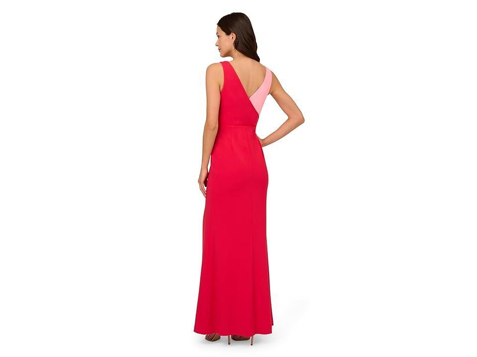 Adrianna Papell Two-Tone Evening Gown Red) Women's Dress Product Image