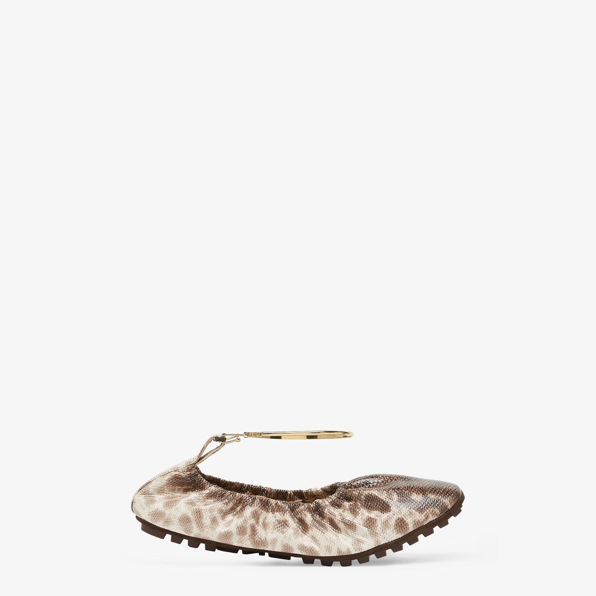 Fendi FiloBeige karung leather ballerinas Product Image