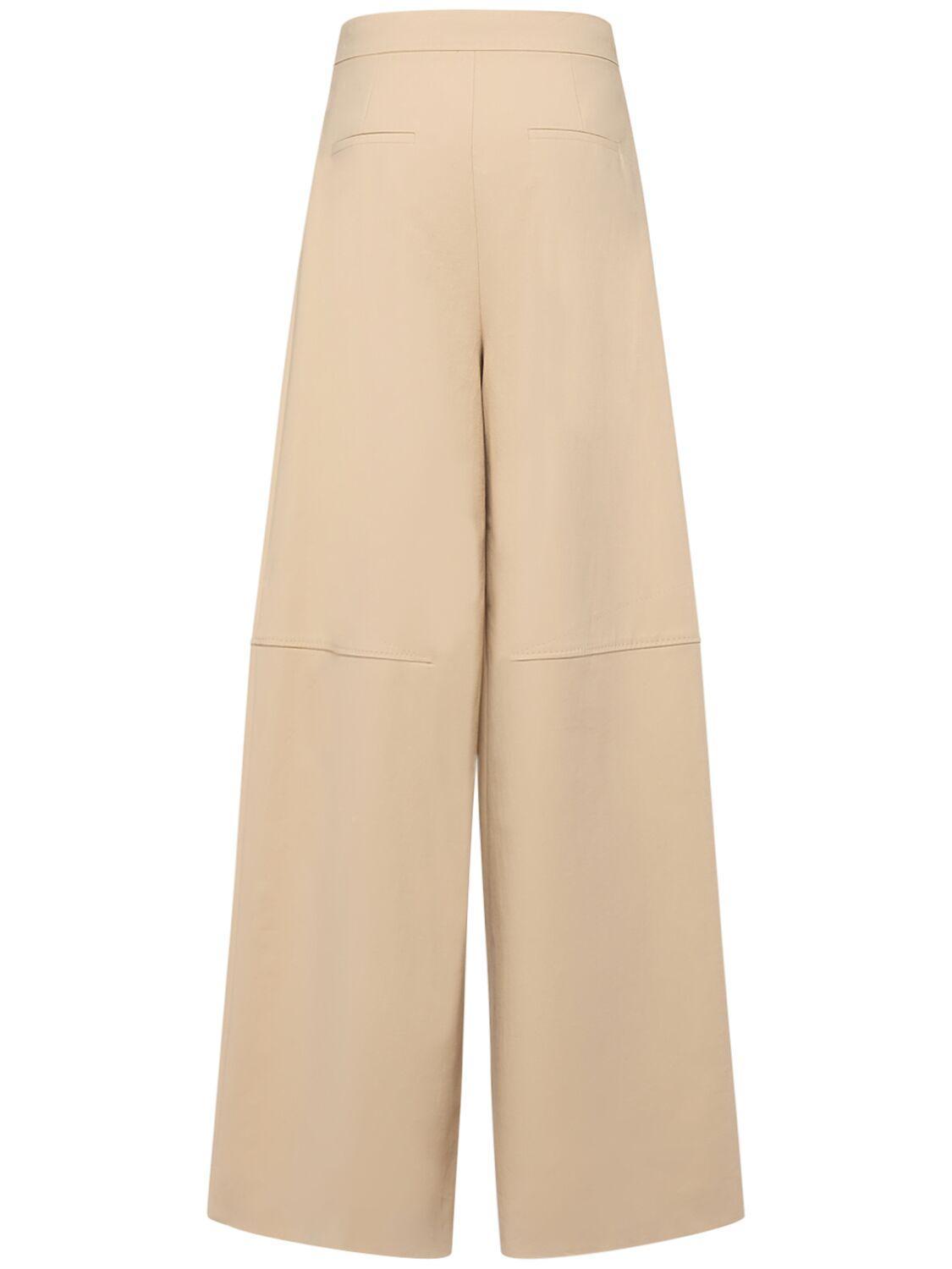 MAX MARA Avoriaz Cotton Double Canvas Wide Pants In Neutrals Product Image