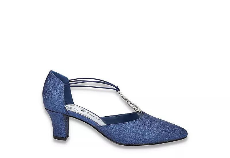 Easy Street Moonlight Womens Rhinestone Evening Pumps Blue Glttr Product Image