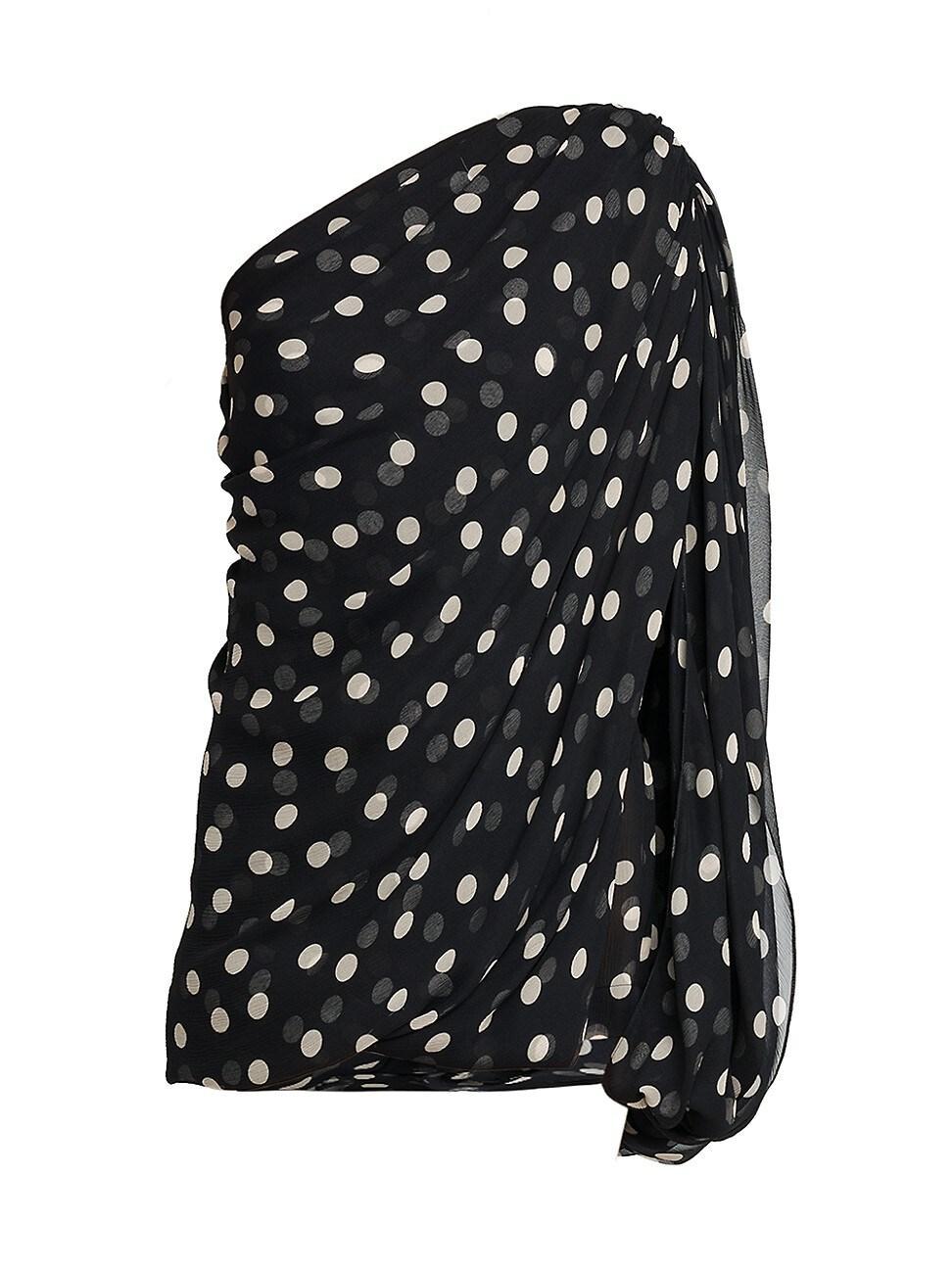 Womens Silk Polka-Dot Minidress Product Image