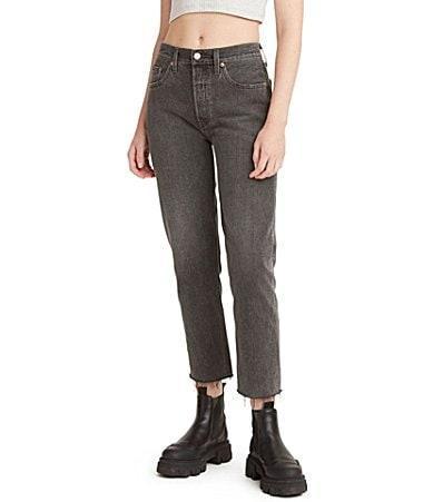 Levis 501 High Rise Crop Straight Jeans Product Image