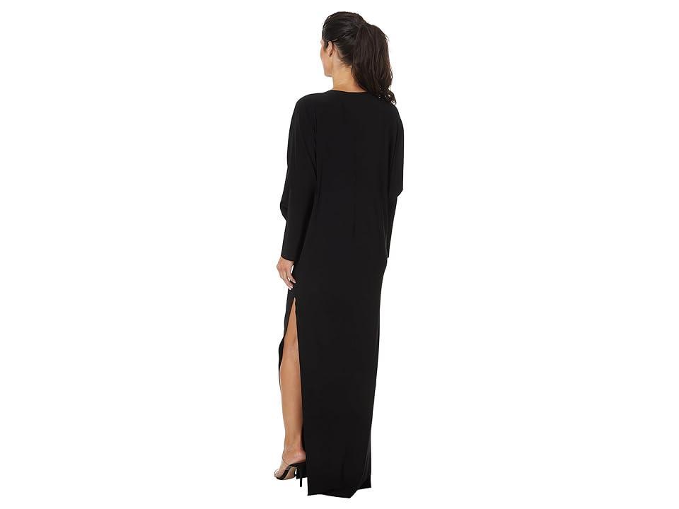 Norma Kamali Dolman Wrap Gown w/ Side Slit Women's Dress Product Image