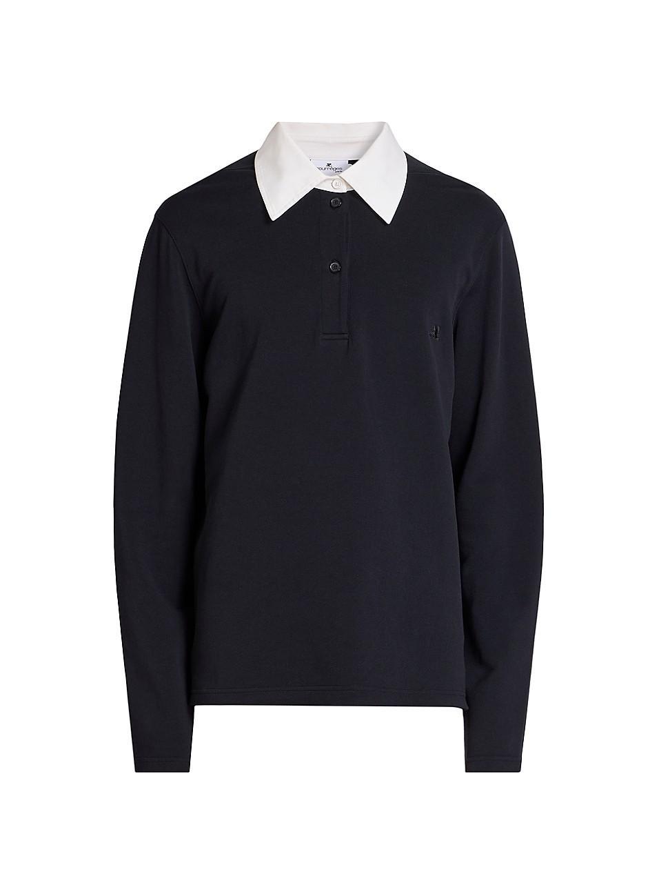 Mens AC Long-Sleeve Cotton Polo Shirt Product Image