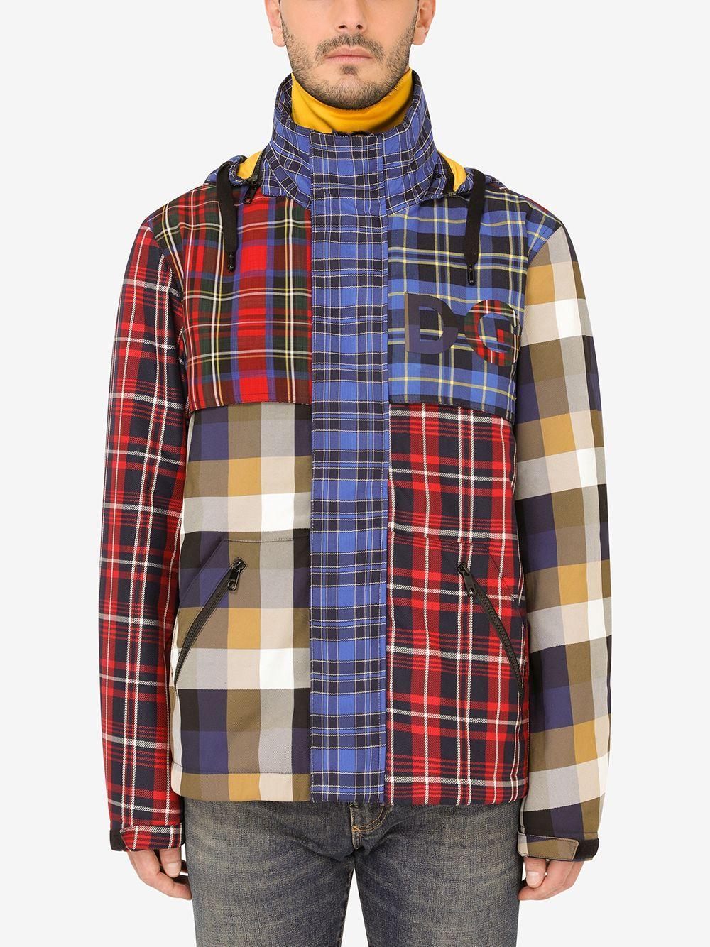 Check Patchwork Jacket With Dg Patch In Multi Product Image