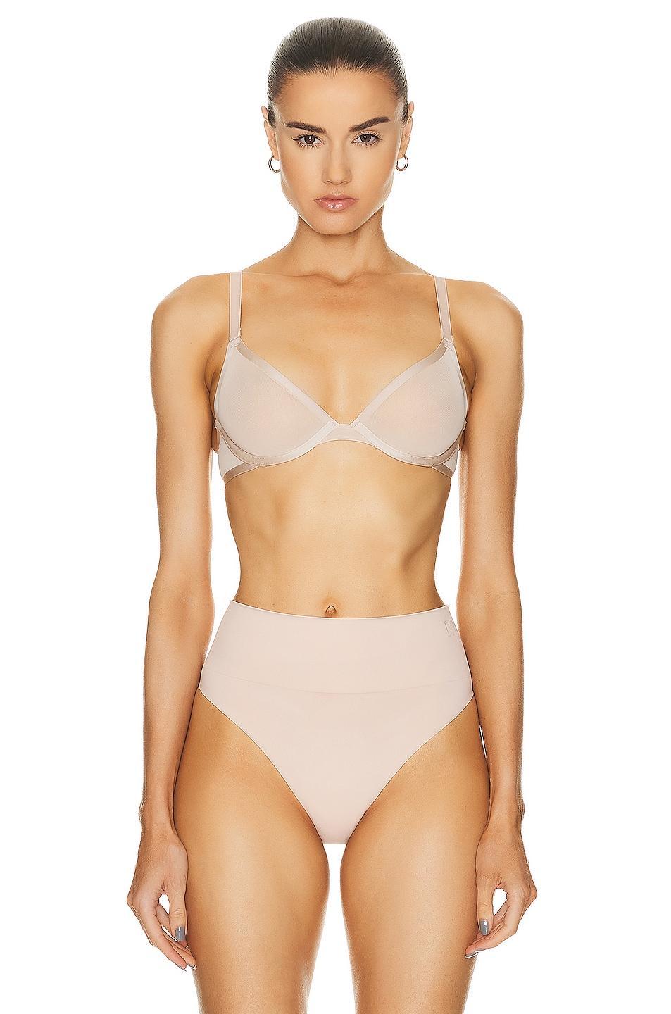 CUUP Mesh Plunge Bra Beige. (also in 32B, 32D, 34D, 36A, 36B, 36C, 36D). Product Image