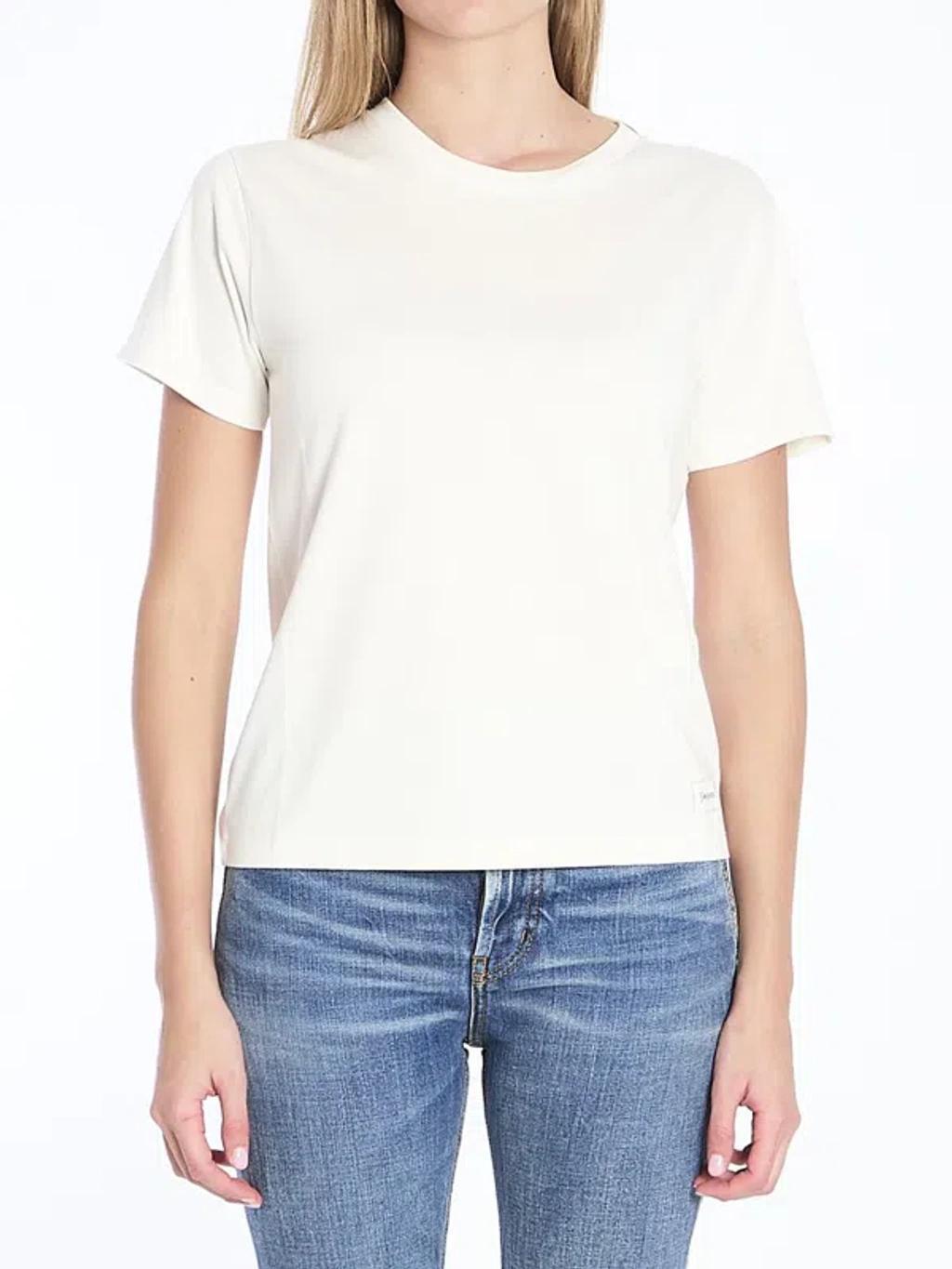 SAINT LAURENT Logo Label T-shirt In White Product Image