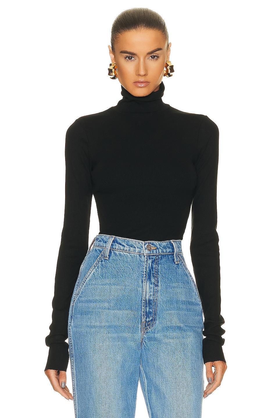 Eterne Cropped Fitted Turtleneck Top Product Image