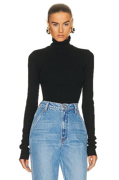 Eterne Cropped Fitted Turtleneck Top Product Image