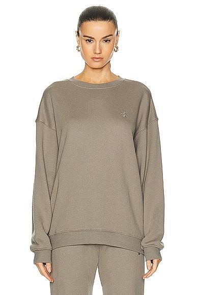 Eterne Oversized Crewneck Sweatshirt in Brown Product Image