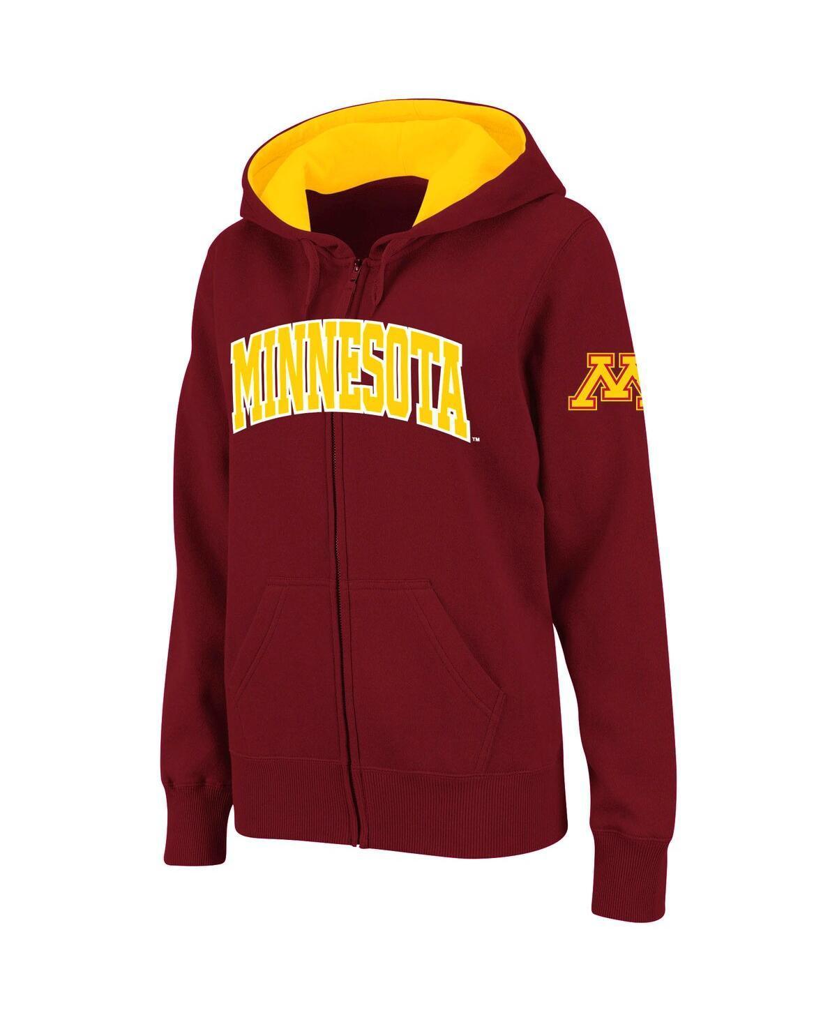 Womens Colosseum Maroon Minnesota Golden Gophers Arched Name Full-Zip Hoodie Product Image