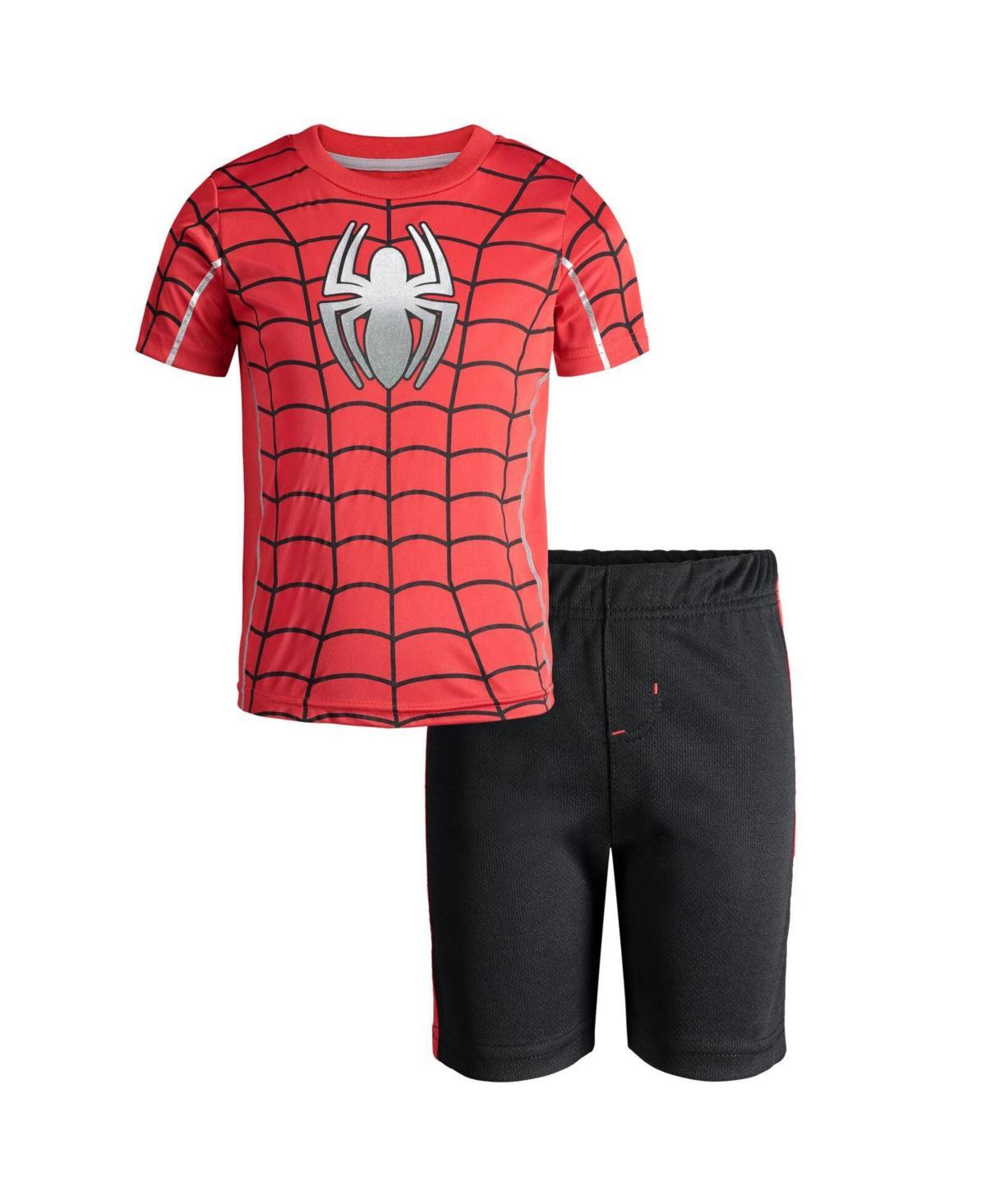 Marvel Big Boys Avengers Captain America Iron Man Venom Hulk Cosplay Athletic T-Shirt and Shorts Outfit Set to Product Image