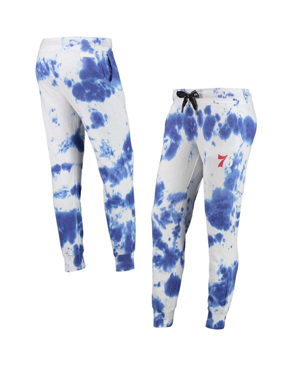 Womens White and Royal Philadelphia 76ers Melody Tie-Dye Jogger Pants - White Product Image