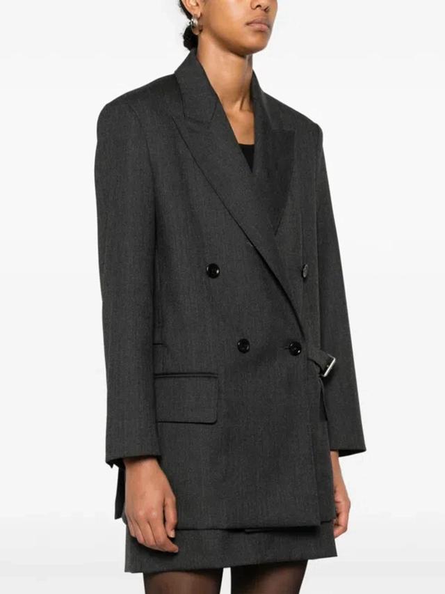 MAX MARA Wool Double-breasted Jacket In Grey Product Image