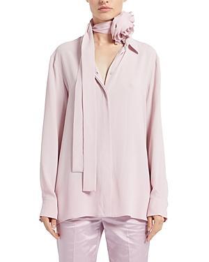 Marella Saura Floral Detail Crepe de Chine Shirt Product Image