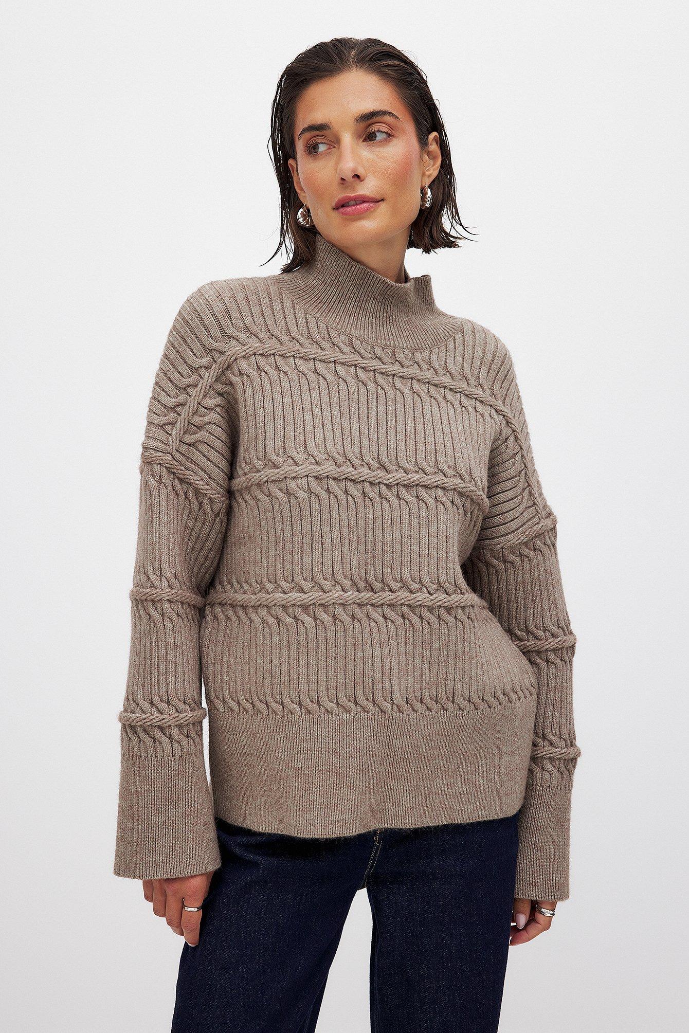 Cable Knitted Turtle Neck Sweater Product Image