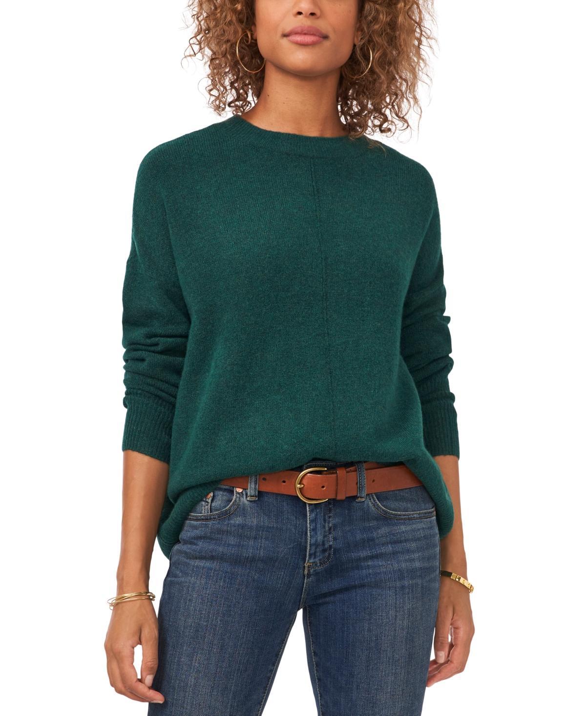 Vince Camuto Long Sleeve Extend Shoulder Center Facing Seam Cozy Sweater (Latte Heather) Women's Sweater Product Image