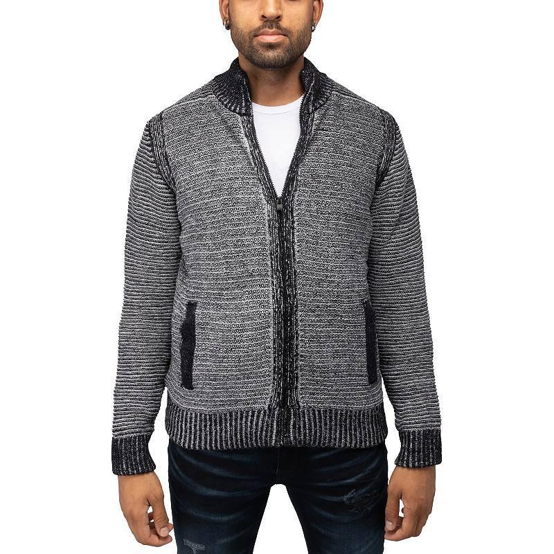 Mens Xray Regular-Fit Full-Zip High-Neck Sweater Jacket Grey Product Image