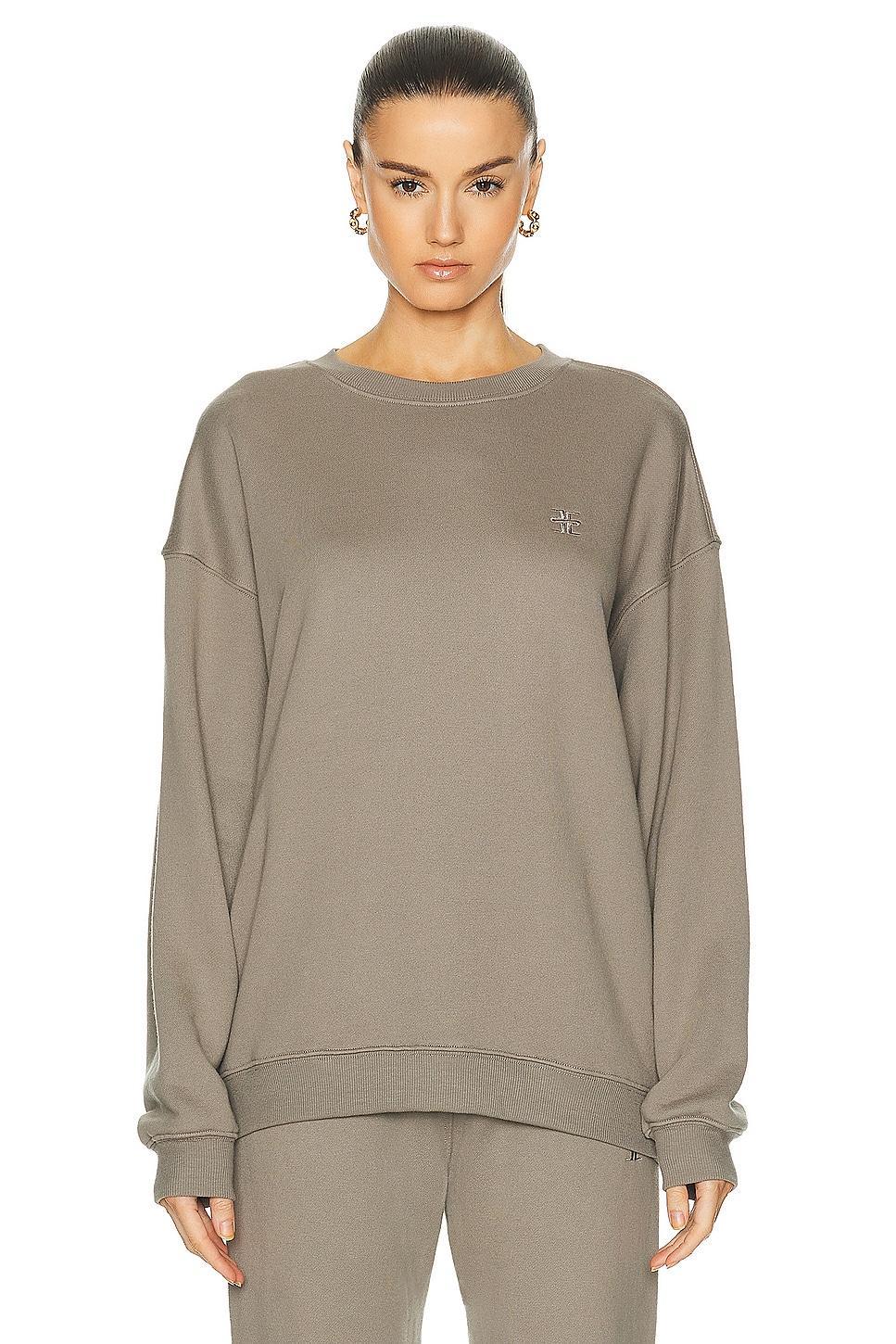 Eterne Oversized Crewneck Sweatshirt in Brown Product Image