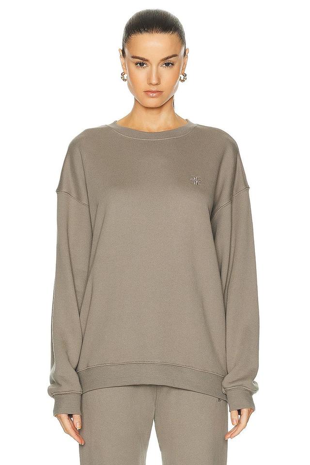 Eterne Oversized Crewneck Sweatshirt in Brown Product Image