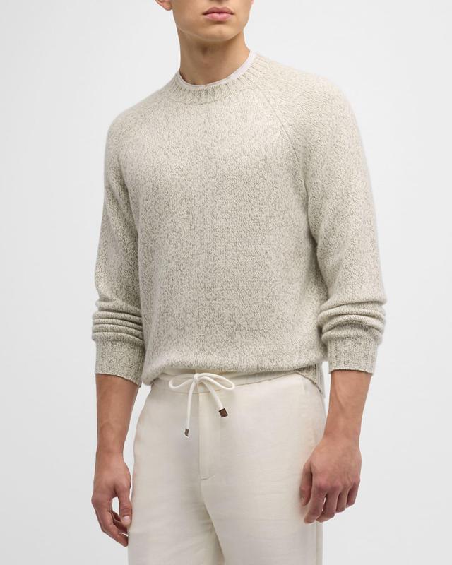 Mens Mouline Cashmere Crewneck Sweater Product Image