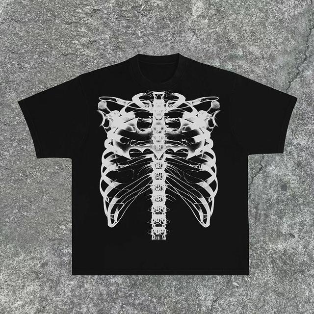 Sopula Men's Fashion X-Ray Chest Bone Print Cotton T-Shirt Product Image