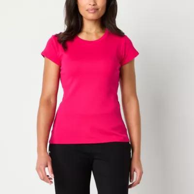 Liz Claiborne Womens Crew Neck Short Sleeve T-Shirt Product Image