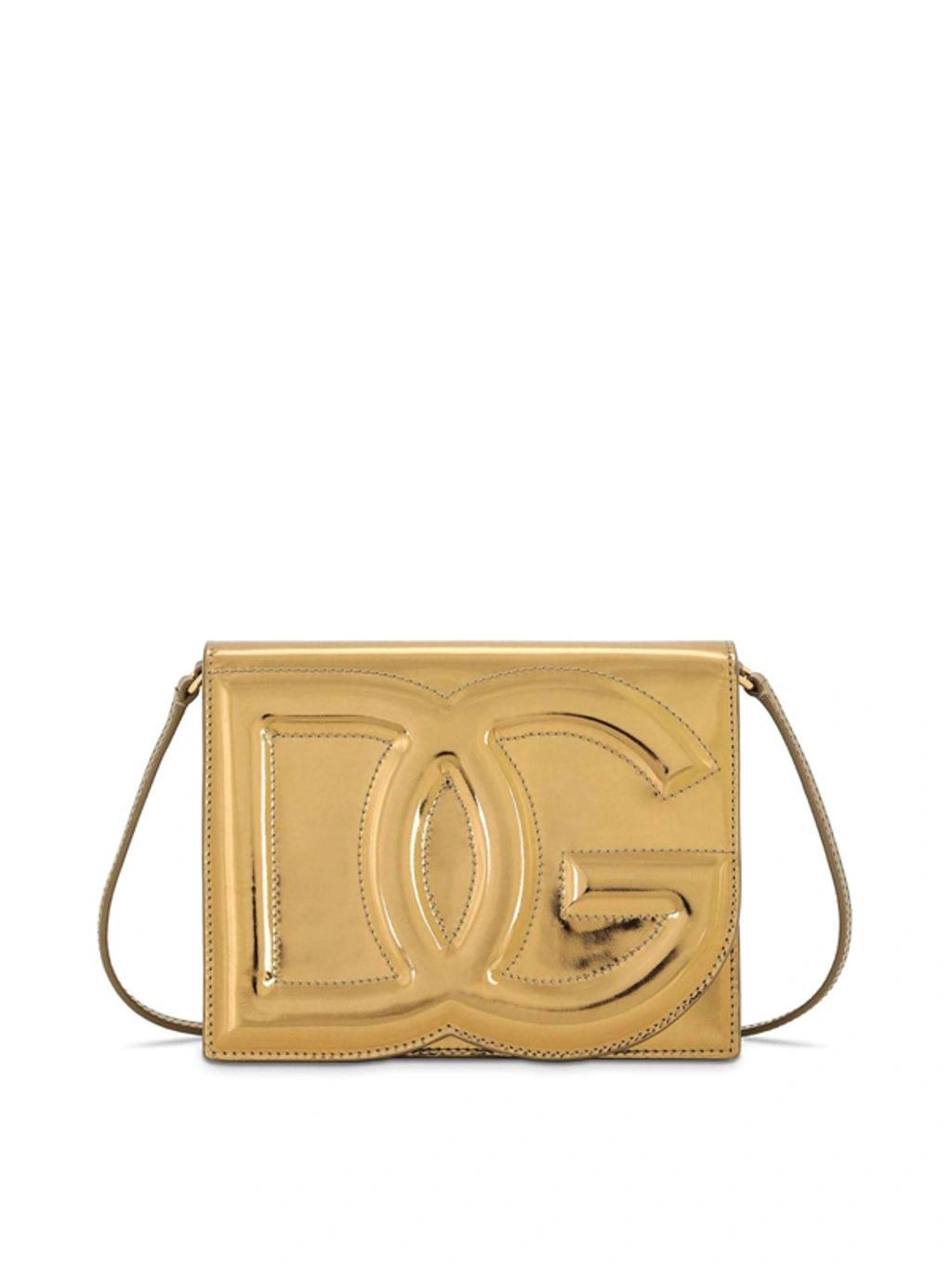 Metallic Leather Logo Cross-body Bag In Light Pink Product Image