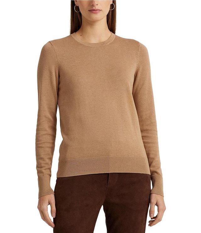 Lauren Ralph Lauren Body Skimming Crew Neck Long Sleeve Ribbed Sweater Product Image