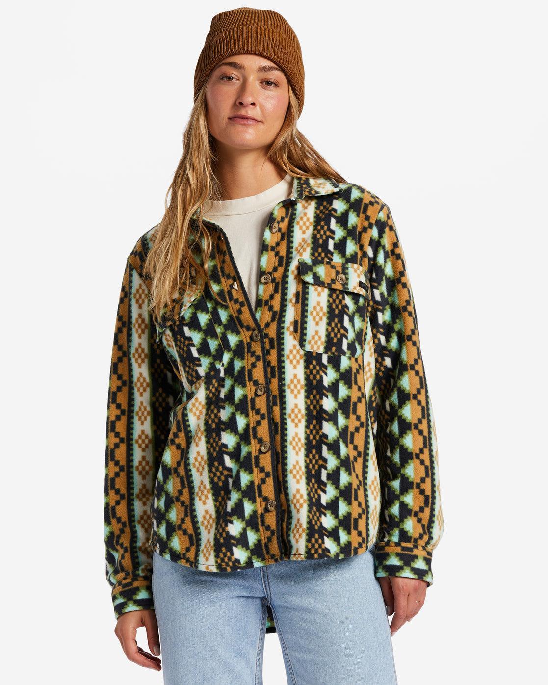 A/Div Forge Fleece Flannel Shacket - Black Multi Female Product Image