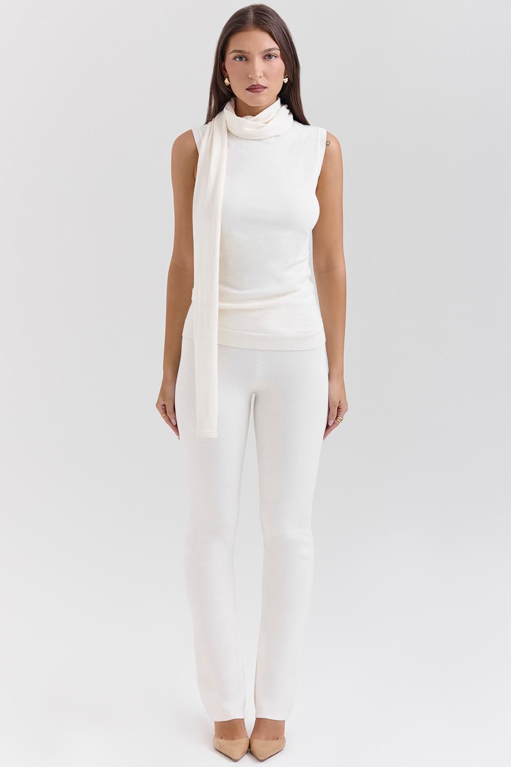 Wren Ivory Cashmere Slim Cigarette Pants Product Image