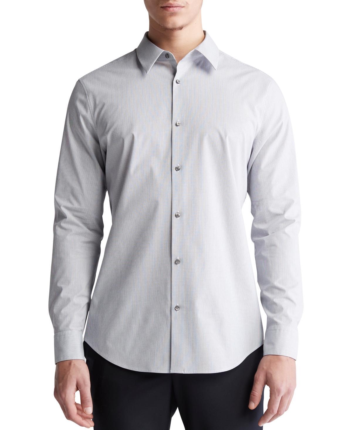 Calvin Klein Mens Slim Fit Long Sleeve Micro Stripe Button-Front Shirt product image