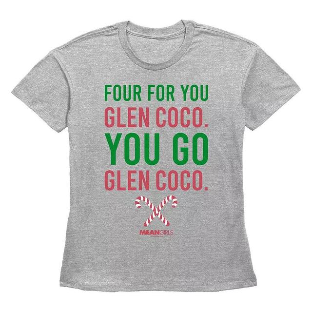 Womens Mean Girls Four For You Glen Coco You Go Glen Coco Graphic Tee Grey Gray Product Image