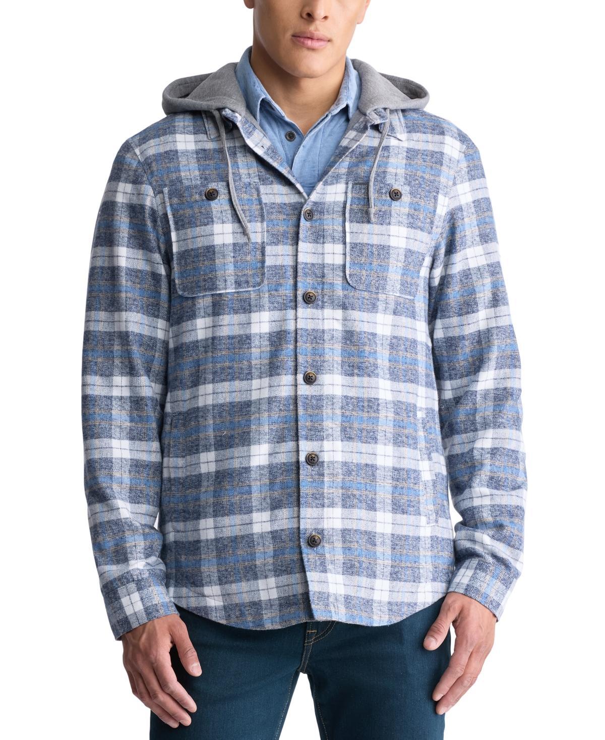 Buffalo David Bitton Mens Jakeim Long Sleeve Plaid Flannel Hooded Shirt-Jacket Product Image